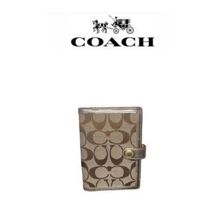 Coach Gold Signature Canvas Agenda/Planner Cover